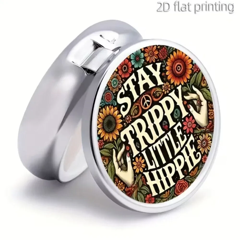 Hippie-Chic 60s Inspired Mother-Little-Helper Pill-Box STAY TRIPPY LITTLE HIPPIE